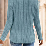 Neck Ribbed Velvet Women Tops