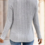 Neck Ribbed Velvet Women Tops